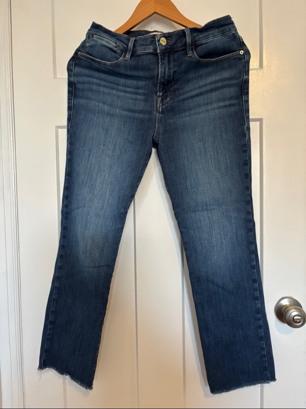 Frame Denim Dark Blue Cropped Ankle Jeans